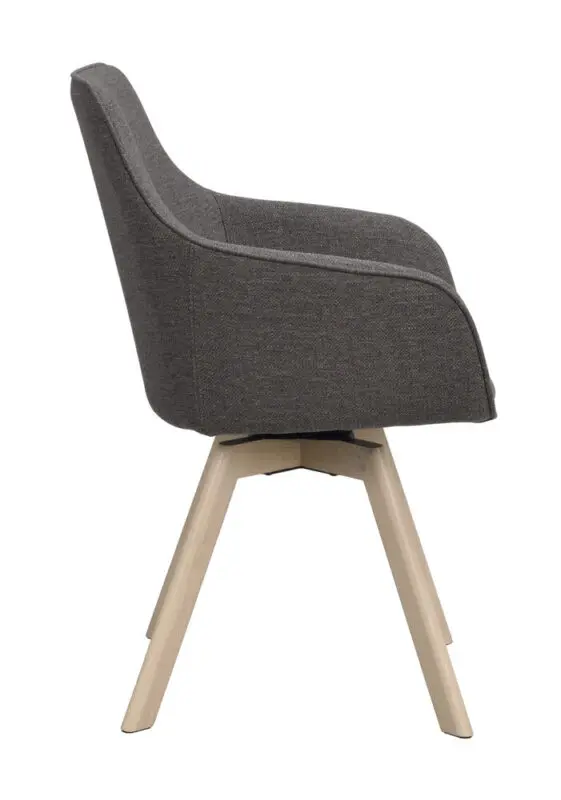 Rowico Alison tuoli harmaa kangas/ valkopestyt tammijalat - Image 4