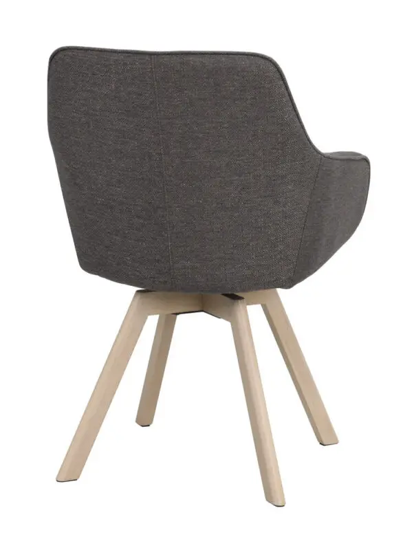 Rowico Alison tuoli harmaa kangas/ valkopestyt tammijalat - Image 5