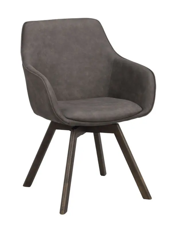 Rowico Alison käsinojallinen tuoli harmaa/ ruskeat puujalat - Image 5