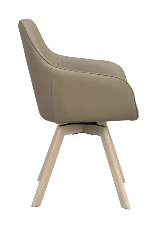 Rowico Alison käsinojallinen tuoli beigenahka, valkopestyt tammijalat - Image 5