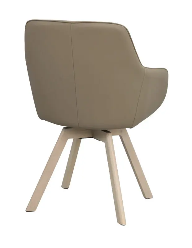 Rowico Alison käsinojallinen tuoli beigenahka, valkopestyt tammijalat - Image 6