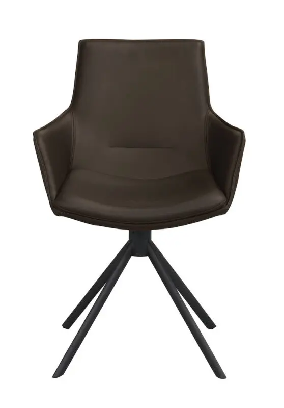 Rowico Lowell pyörivä käsinojatuoli, ruskea nahka - Image 7