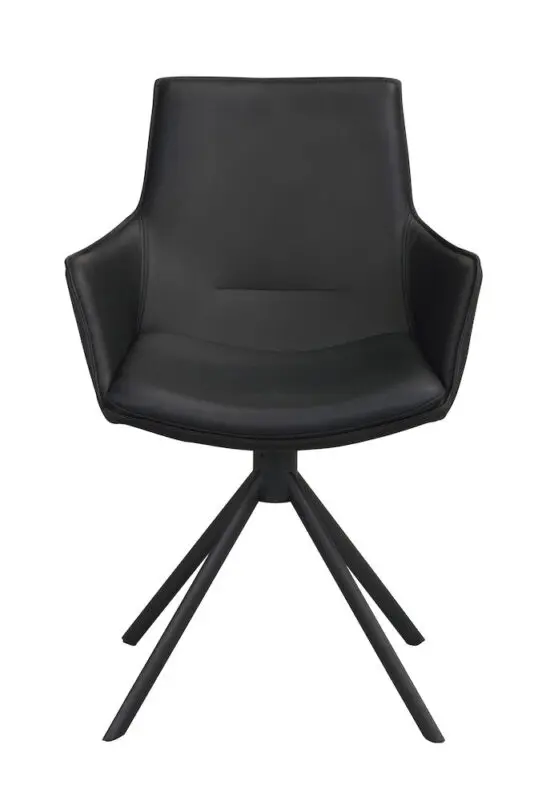 Rowico Lowell pyörivä käsinojatuoli, musta nahka - Image 9