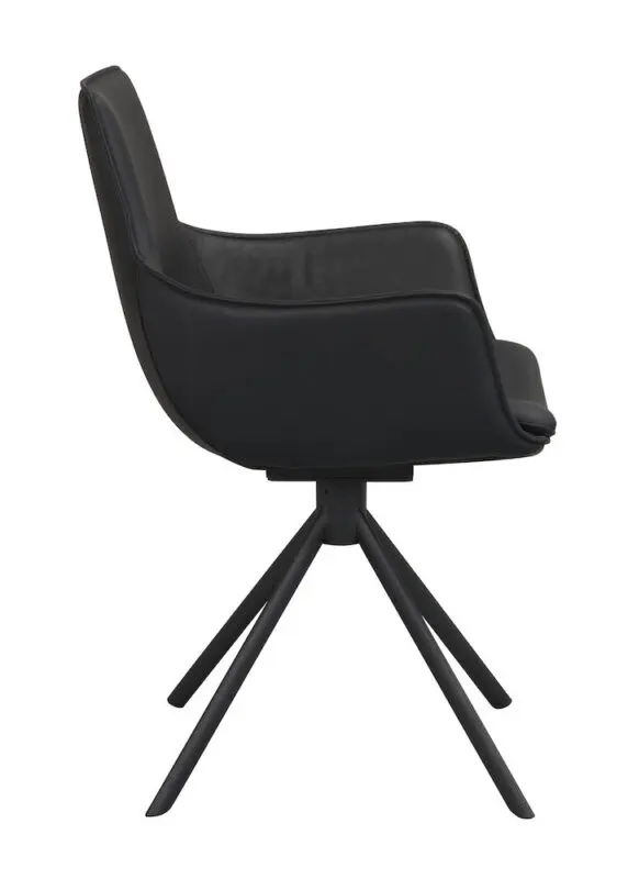 Rowico Lowell pyörivä käsinojatuoli, musta nahka - Image 7