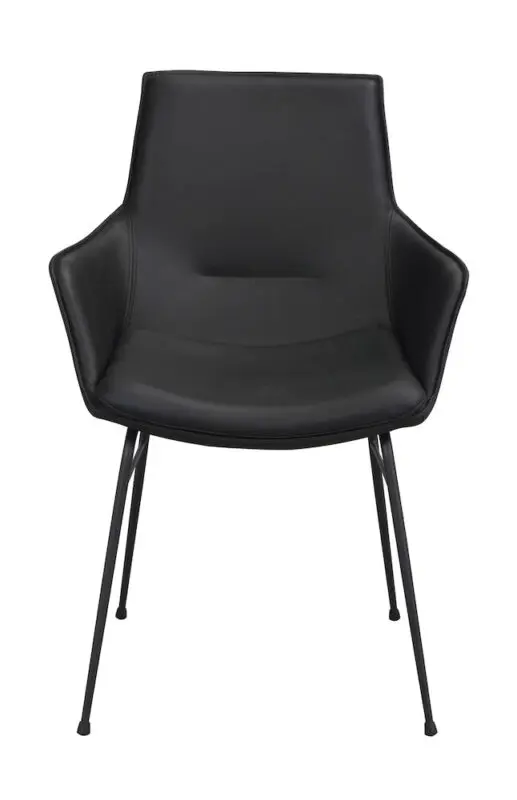 Rowico Lowell ruokailutuoli käsinojilla, musta nahka - Image 11