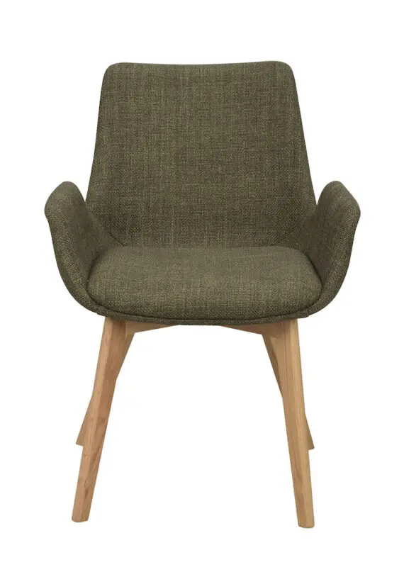 Rowico Drimsdale käsinojallinen ruokailutuoli, vihreä/ tammi - Image 7