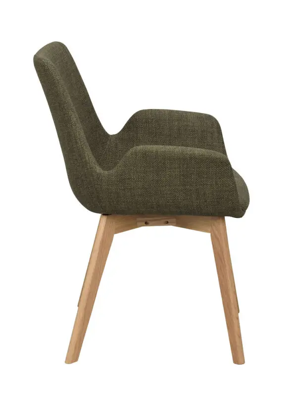 Rowico Drimsdale käsinojallinen ruokailutuoli, vihreä/ tammi - Image 5