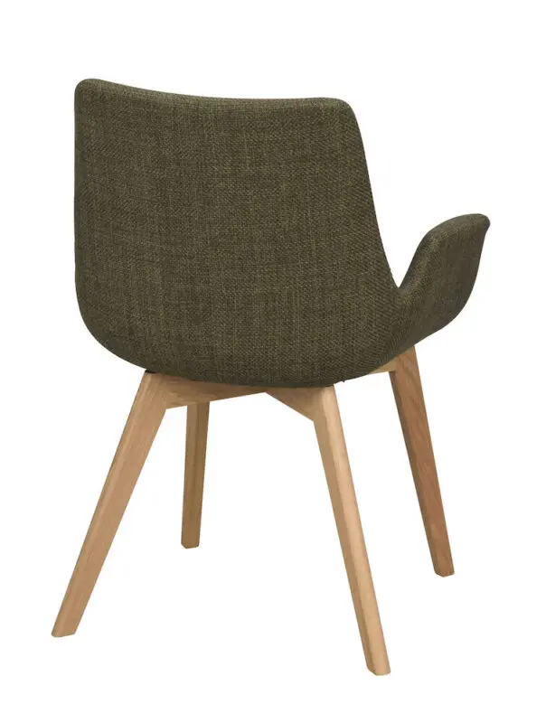 Rowico Drimsdale käsinojallinen ruokailutuoli, vihreä/ tammi - Image 4