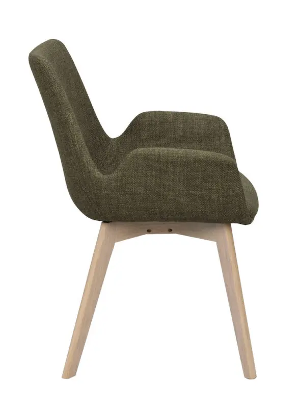 Rowico Drimsdale käsinojallinen ruokailutuoli, vihreä/ valkopesty tammi - Image 5