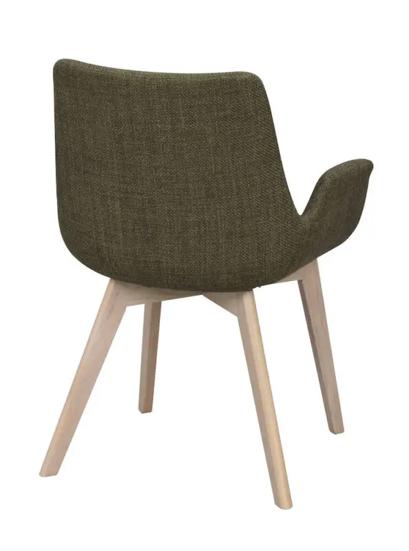 Rowico Drimsdale käsinojallinen ruokailutuoli, vihreä/ valkopesty tammi - Image 4