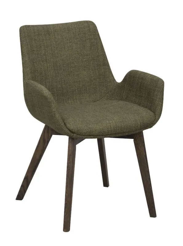 Rowico Drimsdale käsinojallinen ruokailutuoli, vihreä/ ruskea tammi - Image 7