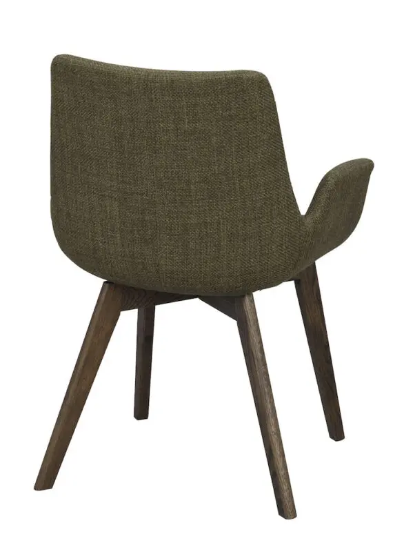 Rowico Drimsdale käsinojallinen ruokailutuoli, vihreä/ ruskea tammi - Image 5