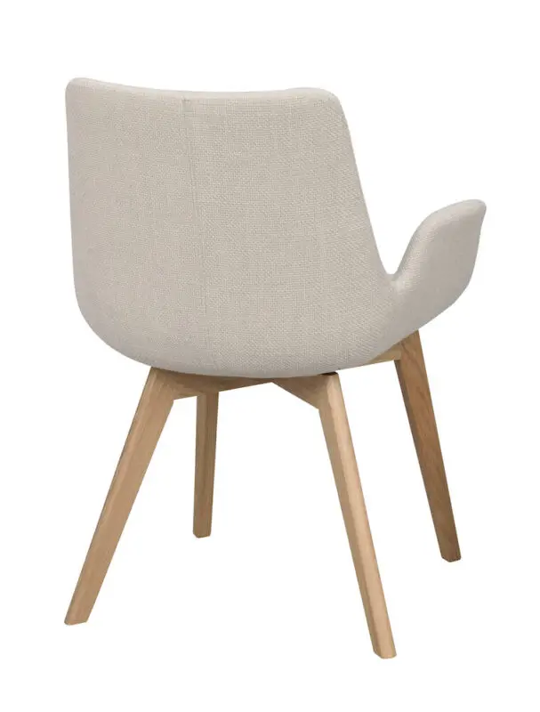 Rowico Drimsdale käsinojallinen ruokailutuoli, beige/ tammi - Image 5