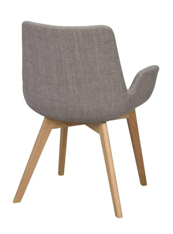 Rowico Drimsdale käsinojallinen ruokailutuoli, harmaa/ tammi - Image 3