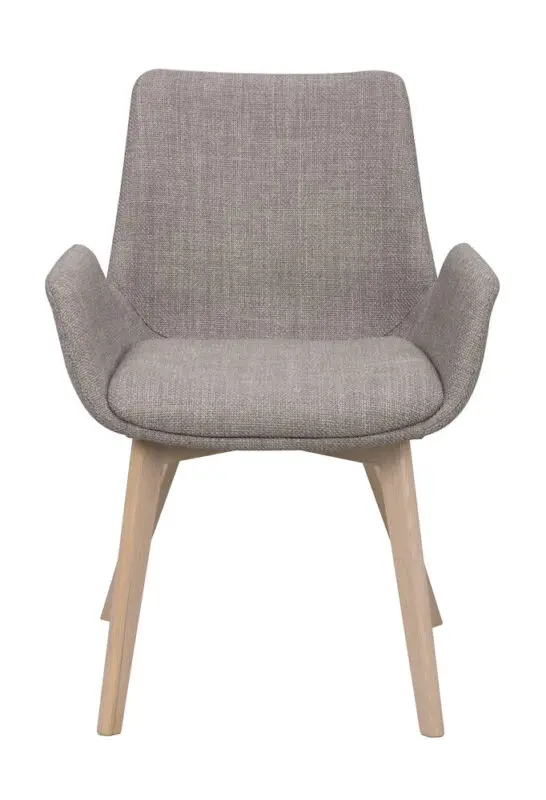 Rowico Drimsdale käsinojallinen ruokailutuoli, harmaa/ valkopestytammi - Image 3