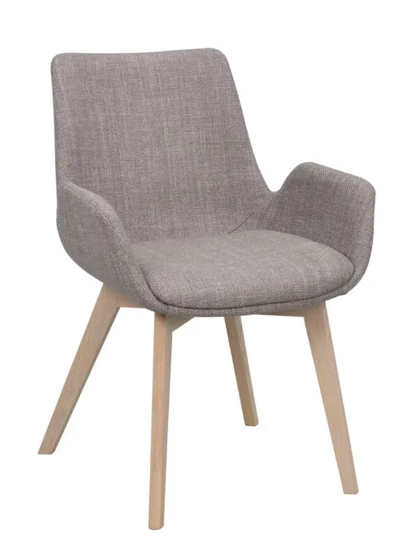 Rowico Drimsdale käsinojallinen ruokailutuoli, harmaa/ valkopestytammi - Image 4
