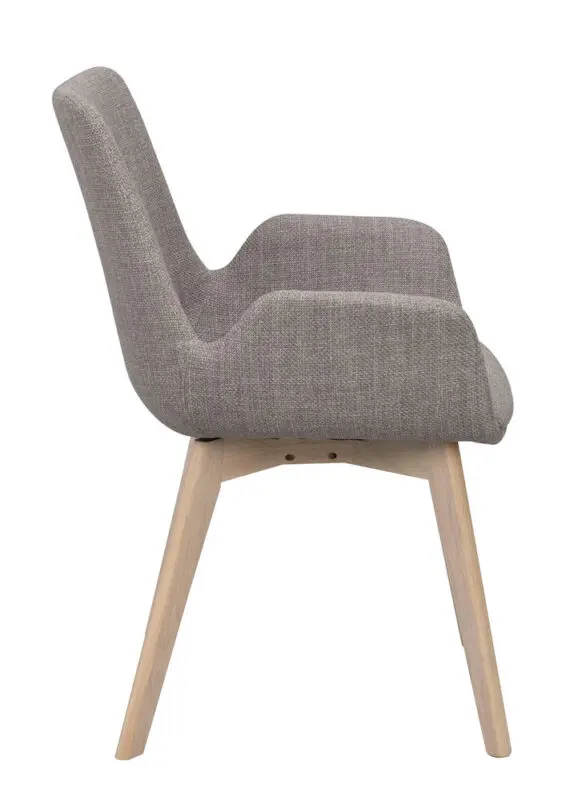 Rowico Drimsdale käsinojallinen ruokailutuoli, harmaa/ valkopestytammi - Image 5