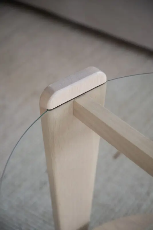 Rowico Arran sohvapöytä Ø52cm valkopesty tammi/lasikansi - Image 8