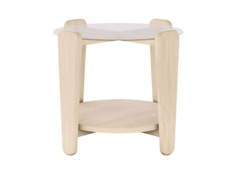 Rowico Arran sohvapöytä Ø52cm valkopesty tammi/lasikansi - Image 7