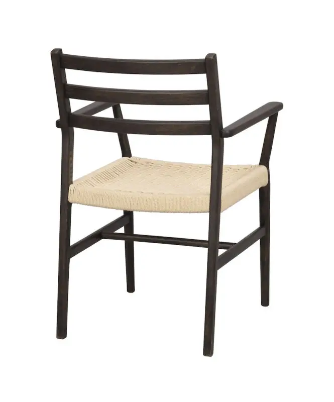 Rowico Harlan käsinojatuoli ruskea/ punottu istuin - Image 3