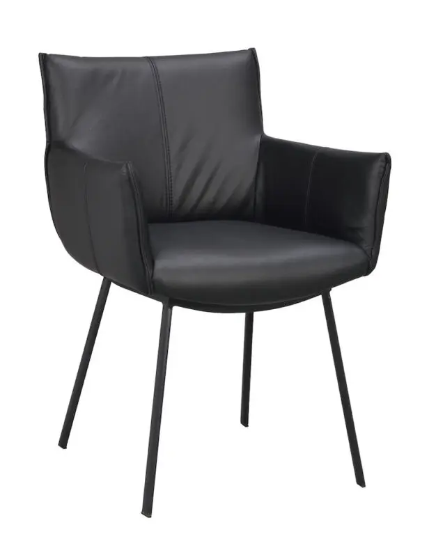 Rowico Hinckley käsinojatuoli musta nahka - Image 8