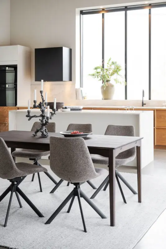 Rowico Dunmore ruokatuoli pyörivä, tummabeige - Image 8