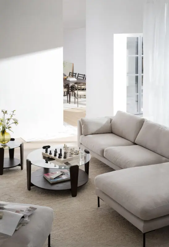 Rowico Arran sohvapöytä Ø93cm ruskea/lasikansi - Image 6