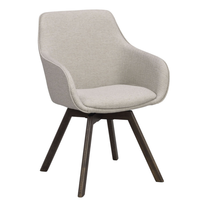 Rowico Alison käsinojallinen tuoli beige/ ruskeat puujalat