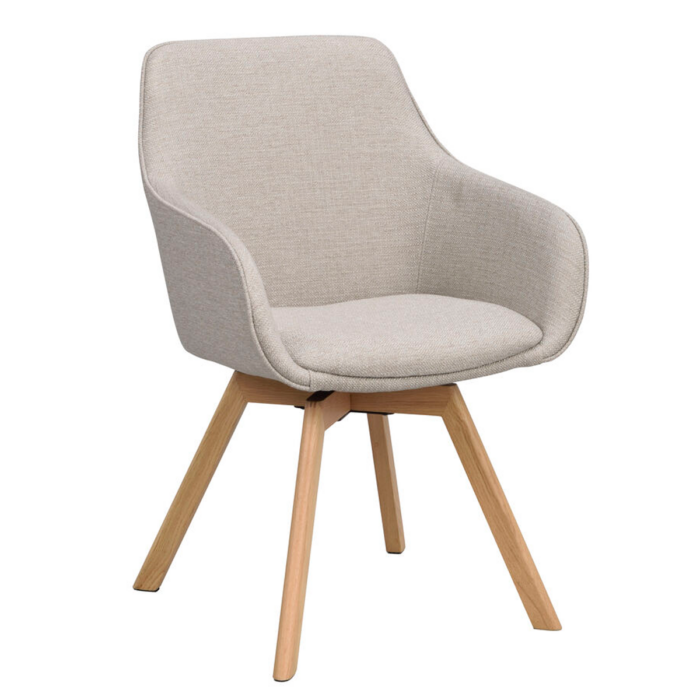 Rowico Alison käsinojallinen tuoli beige/ tammijalat