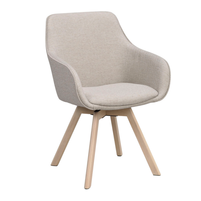 Rowico Alison käsinojallinen tuoli beige/ valkopesty tammijalka