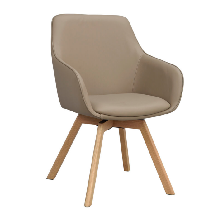 Rowico Alison käsinojallinen tuoli beigenahka, tammijalat