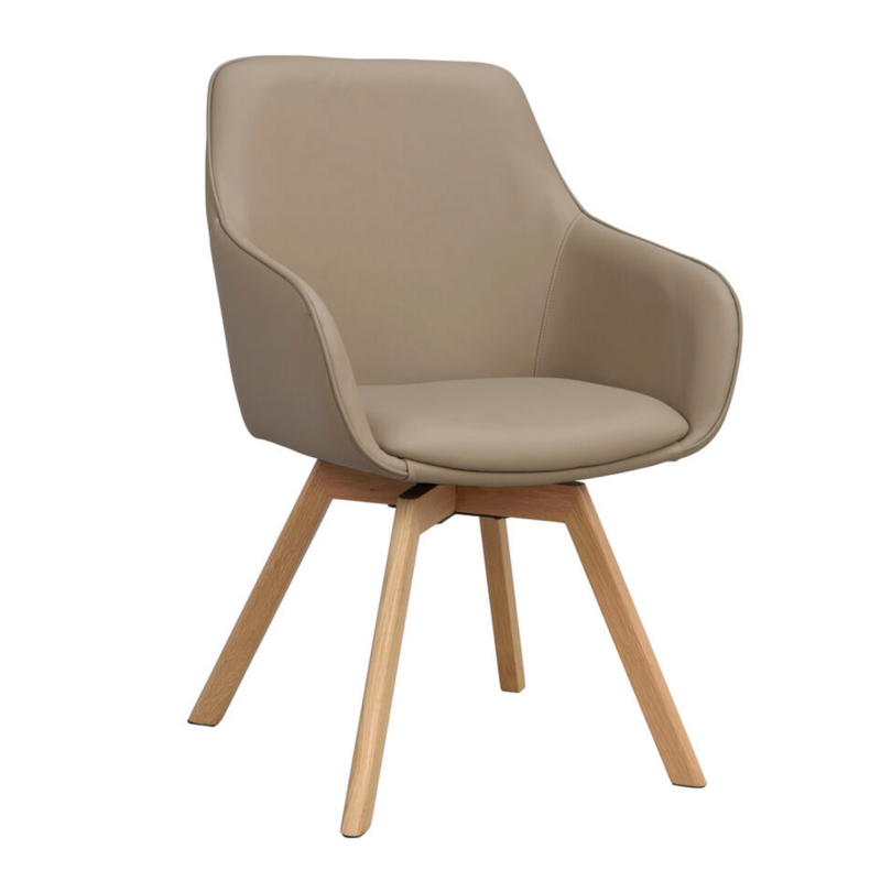 Rowico Alison käsinojallinen tuoli beigenahka, tammijalat