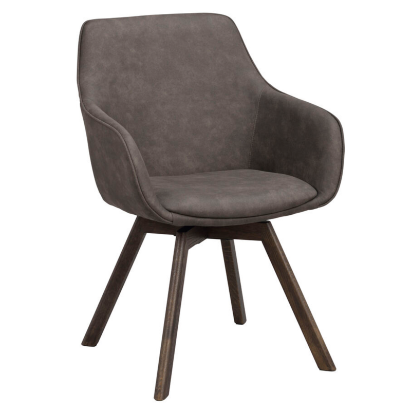 Rowico Alison käsinojallinen tuoli harmaa/ ruskeat puujalat