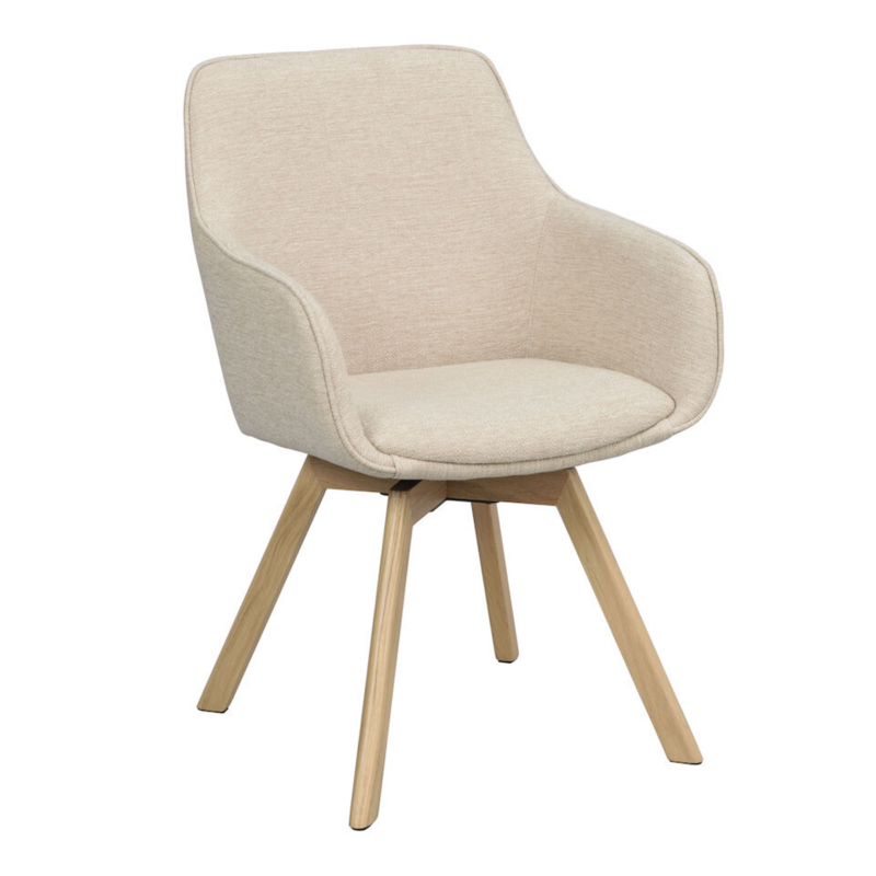 Rowico Alison käsinojallinen tuoli vaaleabeige/ tammijalat