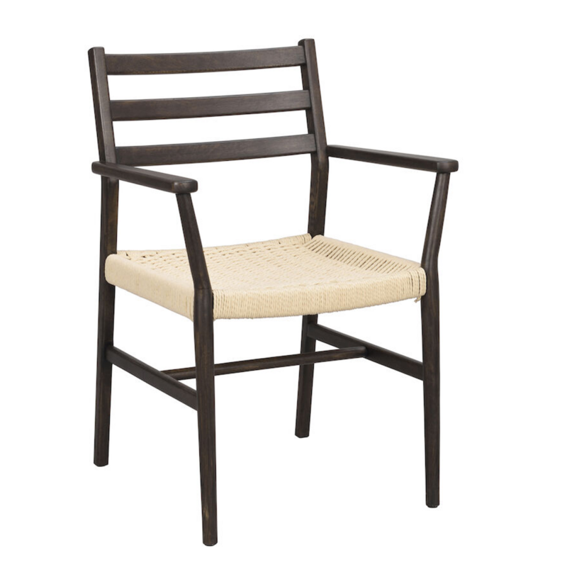 Rowico Harlan käsinojatuoli ruskea/ punottu istuin