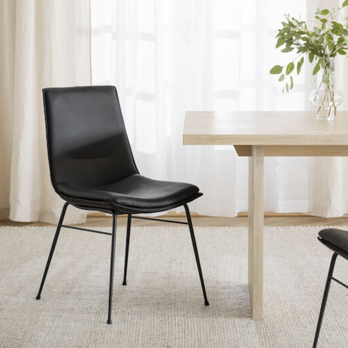 Rowico Lowell ruokailutuoli, musta nahka