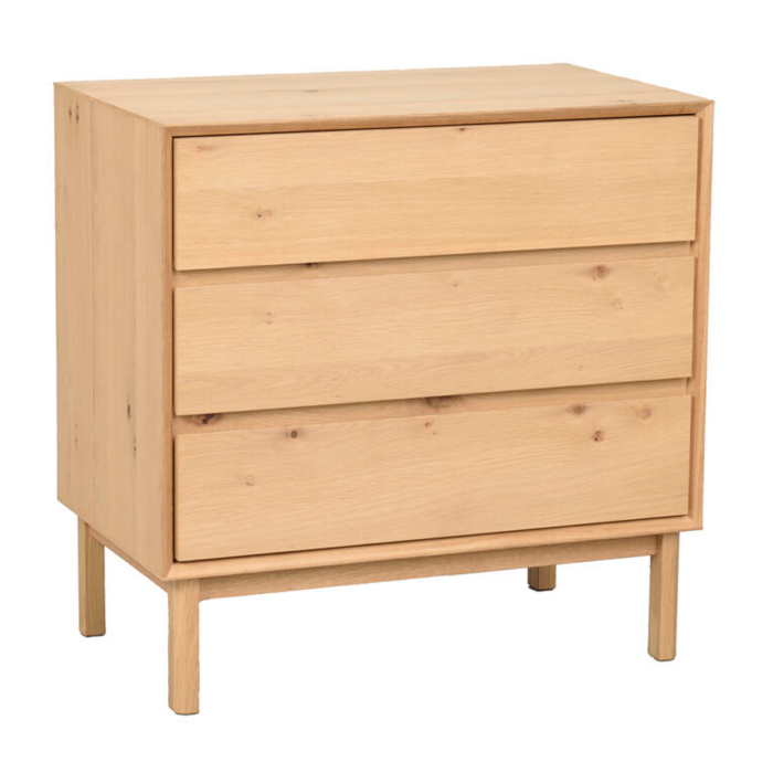 Rowico Mackay lipasto 3-laatikkoa, tammi