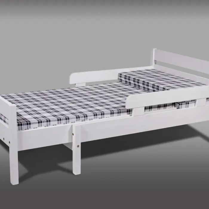 Jatkettava lasten sänky kuultovalkoinen