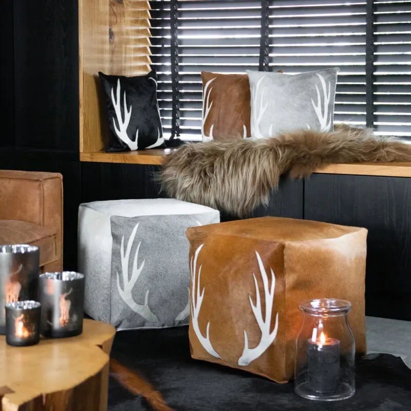 Rahi sarvet kuutio lehmännahka ruskea - Image 2