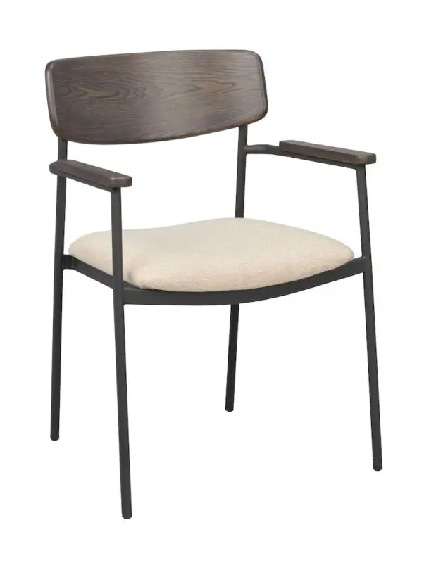 Rowico Maymont ruokailutuoli käsinojilla, ruskea - Image 9