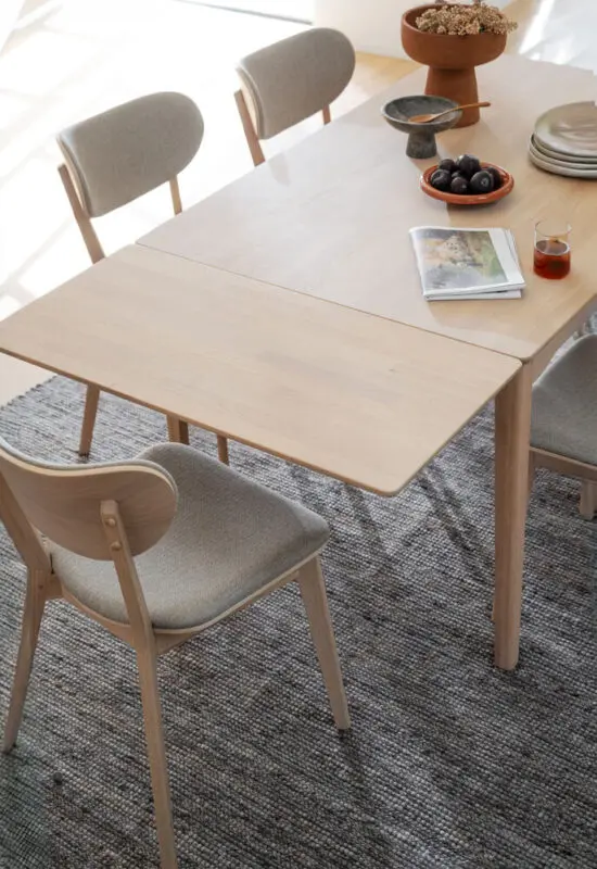 Rowico Markham ruokapöytä 90x140cm, valkopestytammi - Image 6