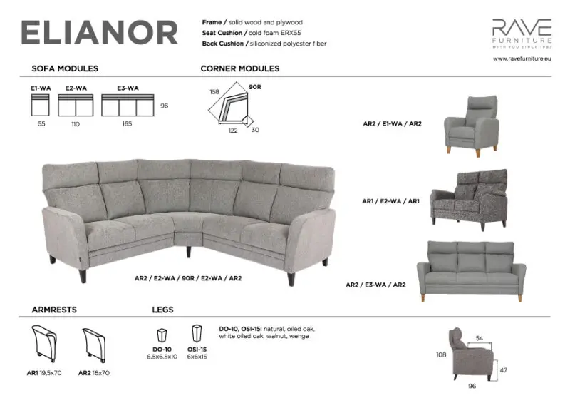 Elianor sohva, useita vaihtoehtoja - Image 2