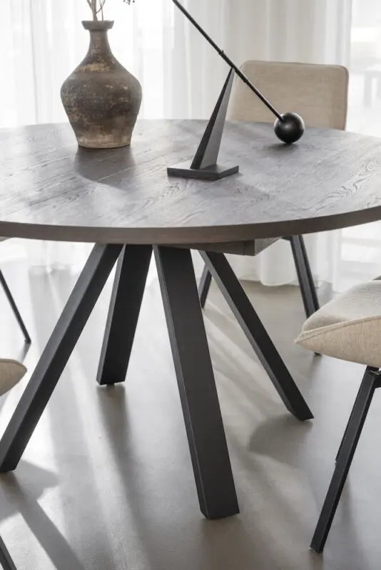 Rowico Maddock ruokapöytä Ø135cm ruskea - Image 4