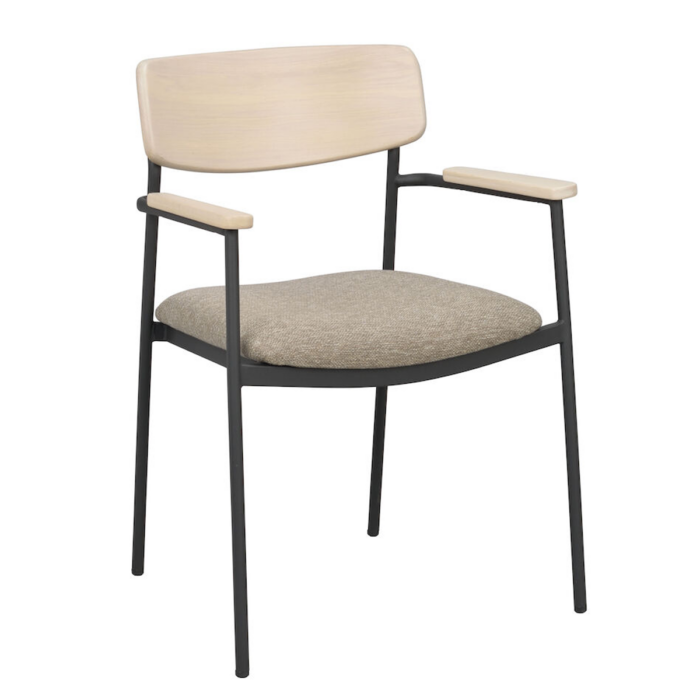 Rowico Maymont ruokailutuoli käsinojilla, valkopestytammi