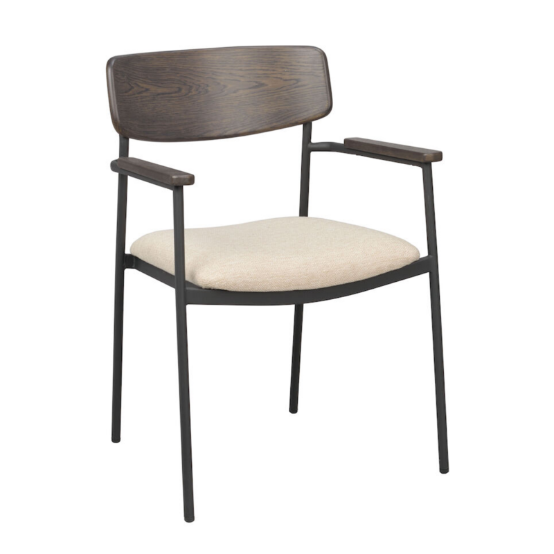 Rowico Maymont ruokailutuoli käsinojilla, ruskea