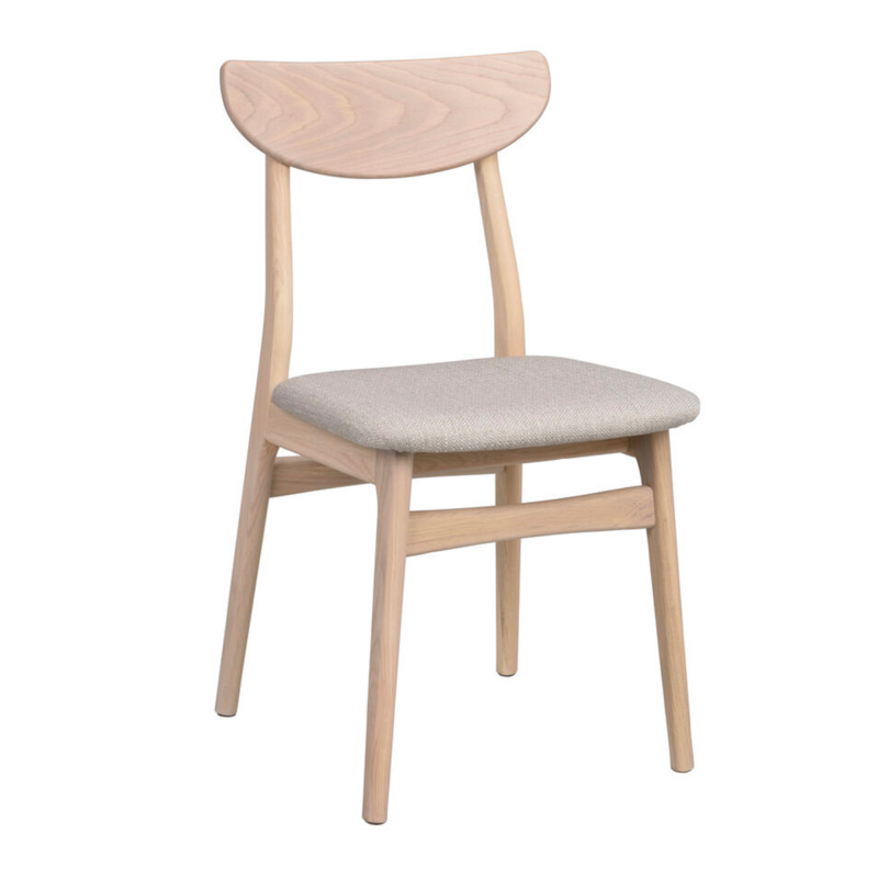 Rowico Rodham ruokailutuoli, valkopestytammi / harmaa-beige