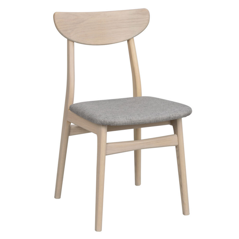 Rowico Rodham ruokailutuoli, valkopestytammi / vaaleanharmaa