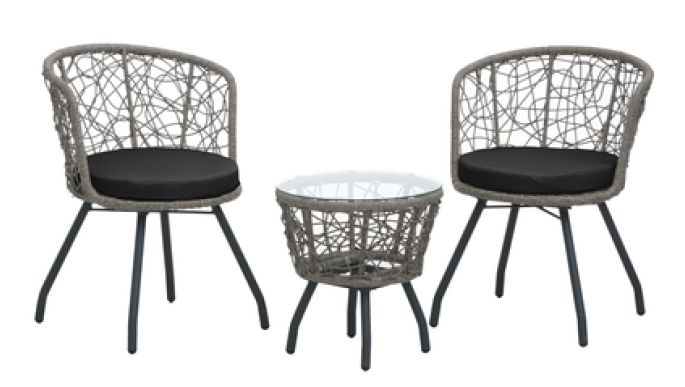 Bermuda puutarhakalustesetti harmaa 2 tuolia+pöytä