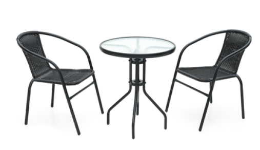 Terassipöytä pyöreä 60 cm lasikannella - Image 2