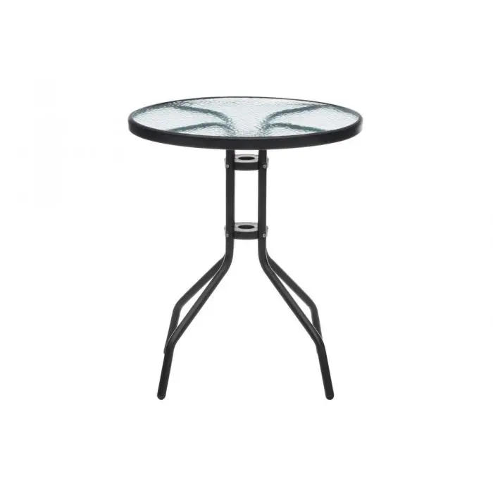 Terassipöytä pyöreä 60 cm lasikannella